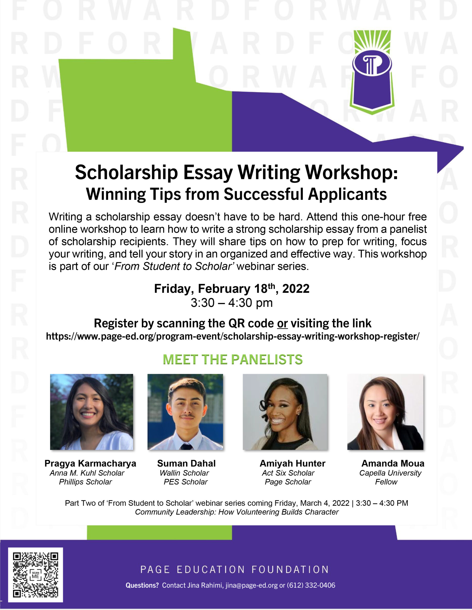 scholarship essay writing workshop